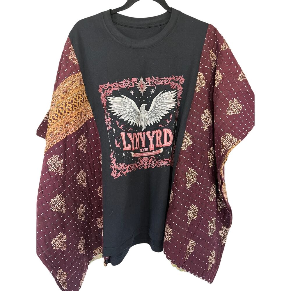 Lynyrd Skynyrd Upcycled Kantha Tunic Top Shirt OS Handmade Boho